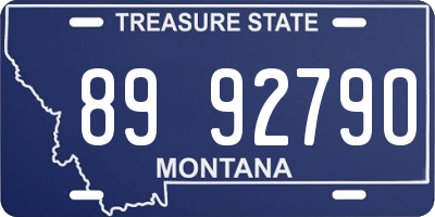 MT license plate 899279O