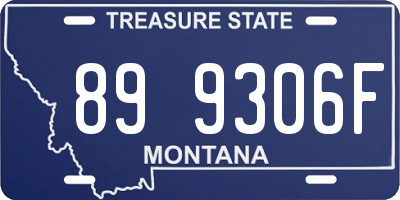 MT license plate 899306F