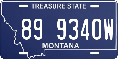 MT license plate 899340W
