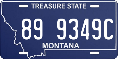 MT license plate 899349C