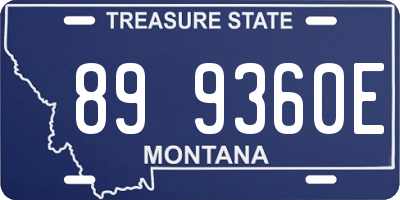 MT license plate 899360E