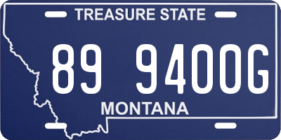 MT license plate 899400G