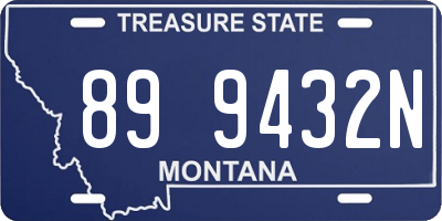 MT license plate 899432N