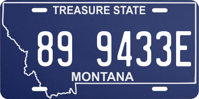 MT license plate 899433E