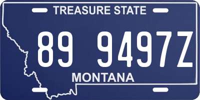 MT license plate 899497Z