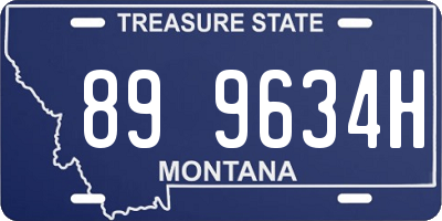 MT license plate 899634H