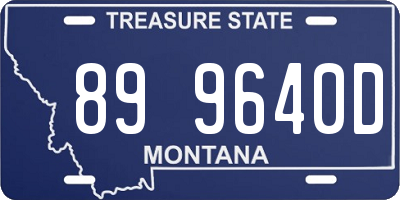 MT license plate 899640D