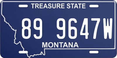 MT license plate 899647W