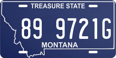 MT license plate 899721G