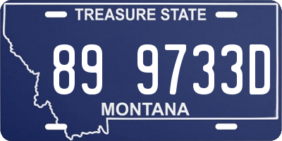 MT license plate 899733D