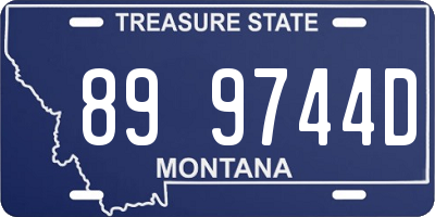 MT license plate 899744D