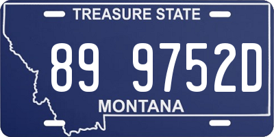 MT license plate 899752D
