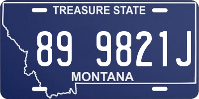 MT license plate 899821J