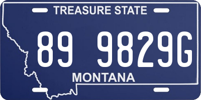 MT license plate 899829G