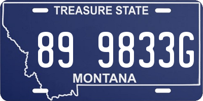 MT license plate 899833G