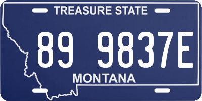 MT license plate 899837E