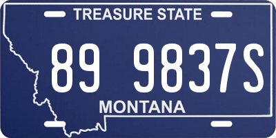 MT license plate 899837S