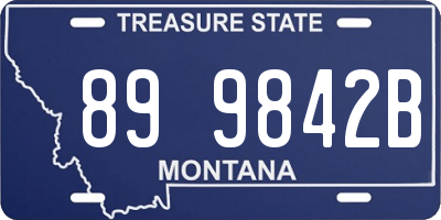 MT license plate 899842B