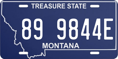 MT license plate 899844E