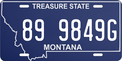 MT license plate 899849G