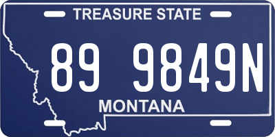 MT license plate 899849N
