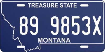 MT license plate 899853X