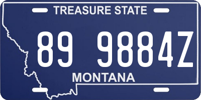 MT license plate 899884Z