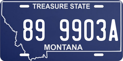 MT license plate 899903A