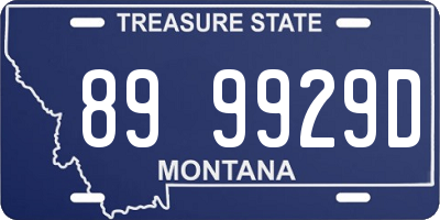 MT license plate 899929D