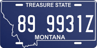 MT license plate 899931Z