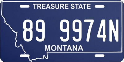MT license plate 899974N