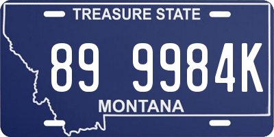 MT license plate 899984K