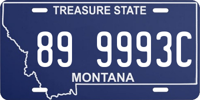 MT license plate 899993C