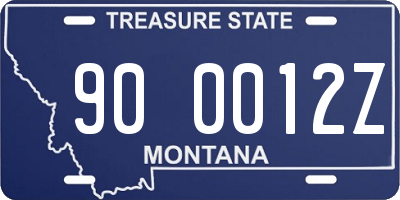 MT license plate 900012Z
