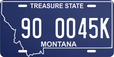MT license plate 900045K