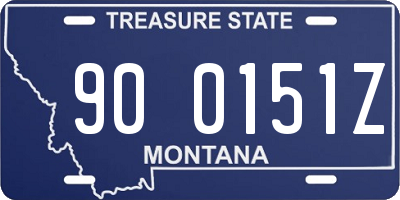 MT license plate 900151Z