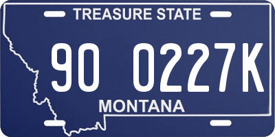 MT license plate 900227K