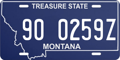 MT license plate 900259Z