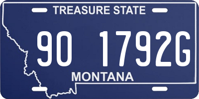 MT license plate 901792G