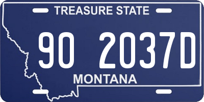 MT license plate 902037D