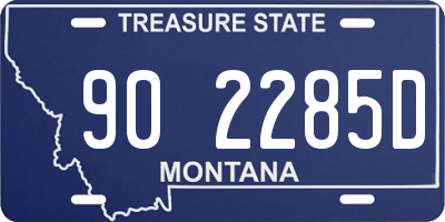 MT license plate 902285D