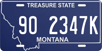MT license plate 902347K