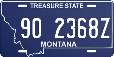 MT license plate 902368Z