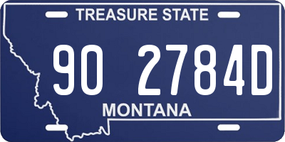 MT license plate 902784D