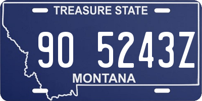 MT license plate 905243Z