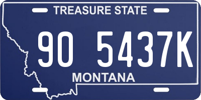 MT license plate 905437K