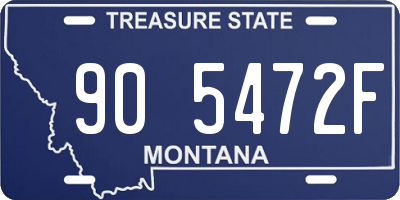 MT license plate 905472F