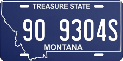 MT license plate 909304S