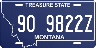 MT license plate 909822Z