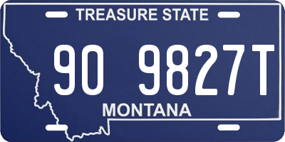 MT license plate 909827T